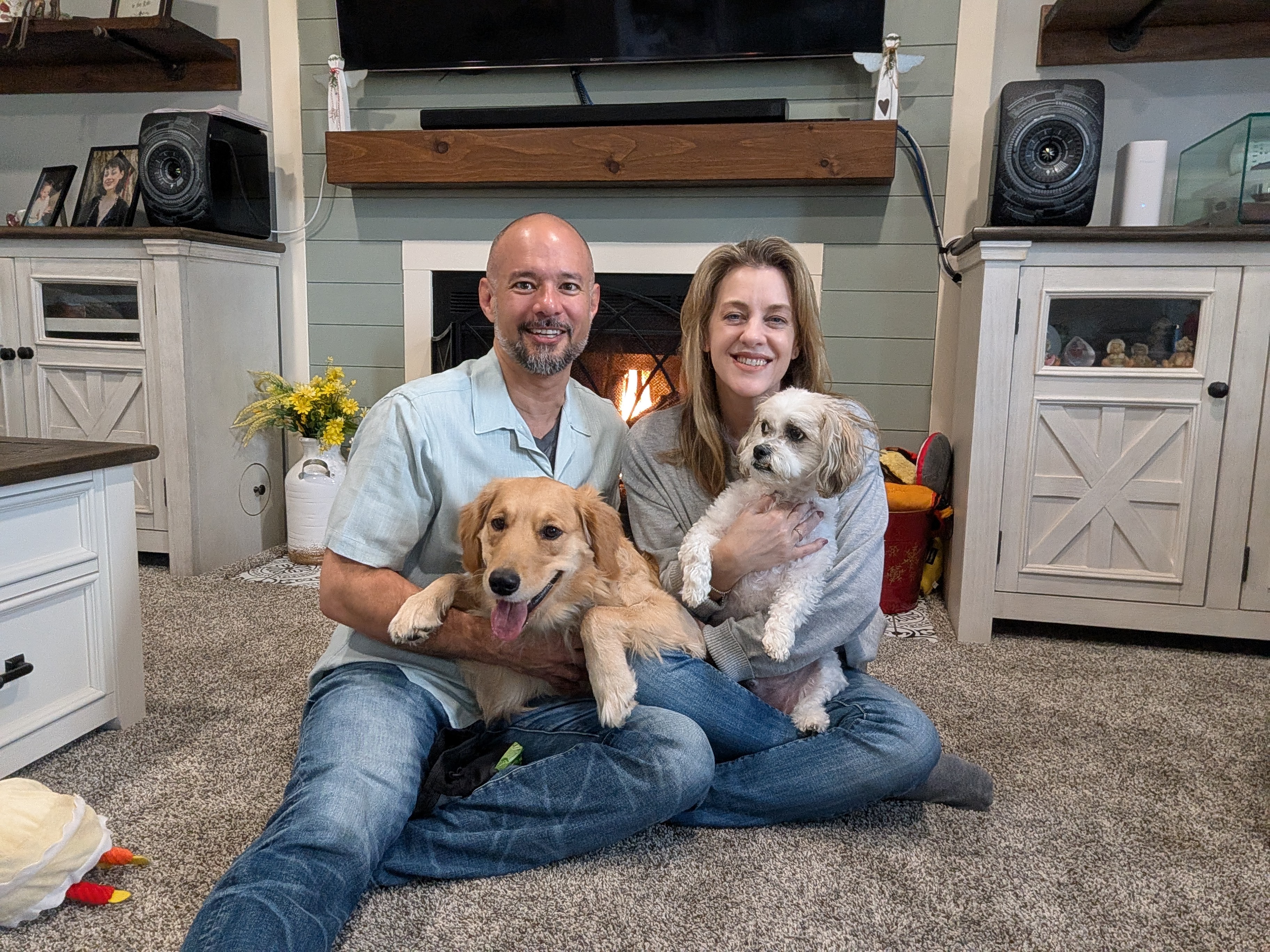 Matt and Mindy with both dogs Gracie and Payton